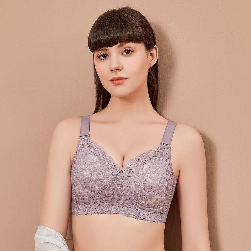 2026新款大胸显小胸性感蕾丝内衣女大码无钢圈防下垂超薄透气文胸