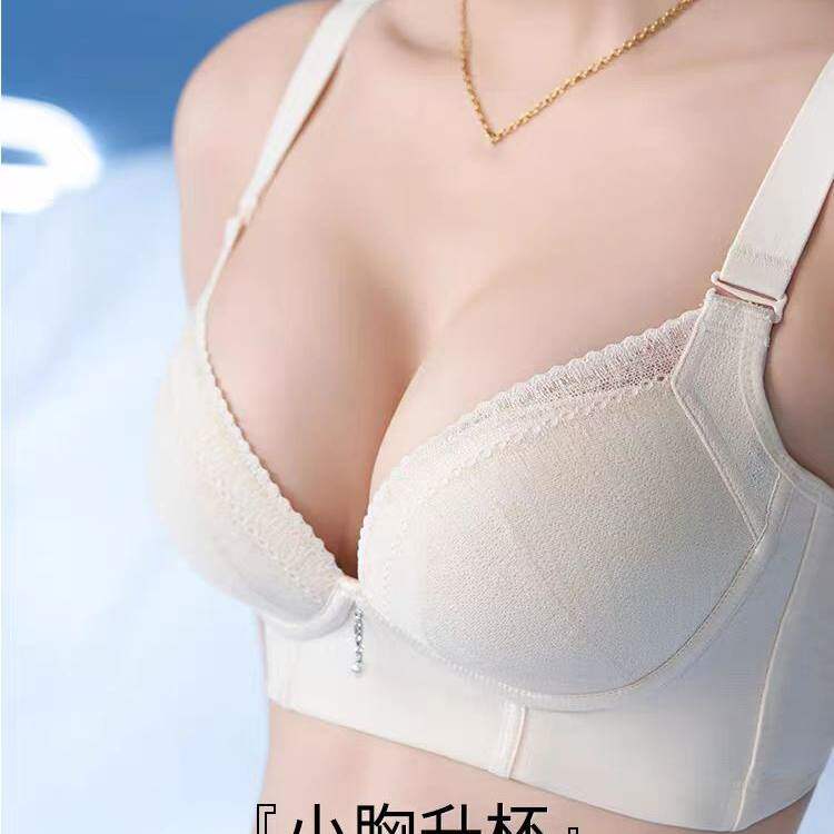 2026院线中厚杯聚拢上托丝感棉舒适性感四排扣有钢圈调整型文胸女