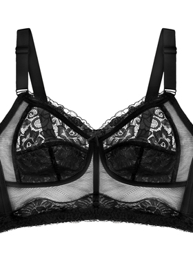 调整型夏全罩杯超薄款内衣大胸显小文胸大码无钢圈文胸罩胖mmGH杯