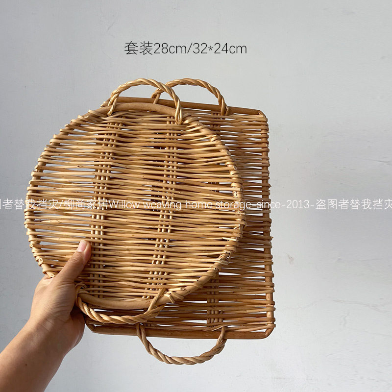 柳尚家居收纳盘手工编织图片