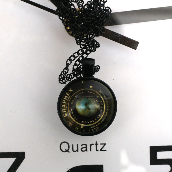 送男友摄影师时尚欧美风美国进口复古相机镜头时光宝石项链项坠