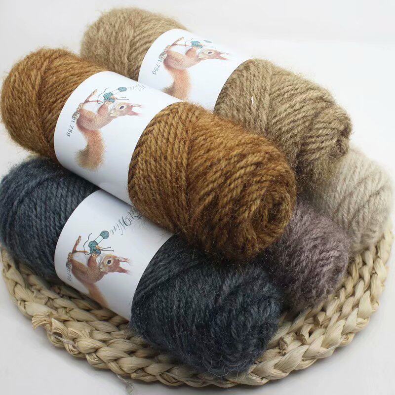 SQUIRREL FLUFF YARN BRIGHT SILK SCARF HAT COAT IN THICK HANDMADE DIY CROCHETED HAND-KNITTED BABY MOHAIR YARN