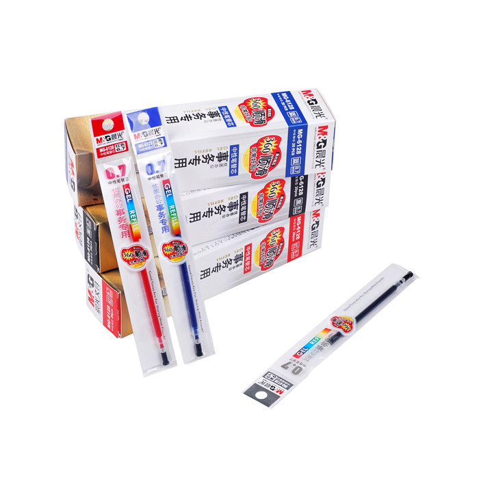 晨光中性笔替芯0.7mm子弹头MG-6128商务办公专用水笔笔芯办公文具