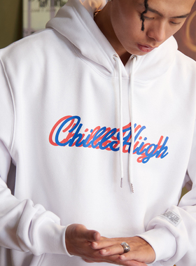 ChillHigh 基础款潮牌迷幻秋冬款加绒连帽套头卫衣男女潮宽松