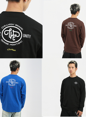 ChillHigh 中国结元素 如意里 国潮宽松纯棉休闲上衣体恤长袖T恤