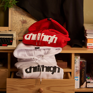 潮牌加绒连帽套头卫衣男女宽松帽衫 ChillHigh 款 经典 黄俊捷同款