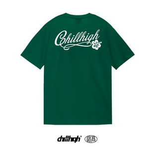 宽松休闲圆领短袖 260克重磅夏季 t恤 木棉花花体字 ChillHigh