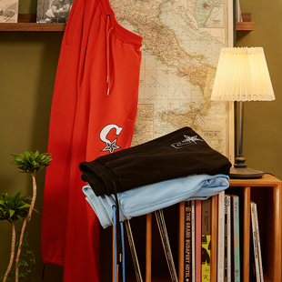 男女秋冬潮裤 潮牌宽松刺绣纯棉重磅加厚束脚卫裤 子 美式 ChillHigh