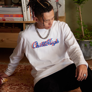 t恤打底衫 基础纯棉圆领宽松长袖 迷幻主题简约休闲系列 ChillHigh