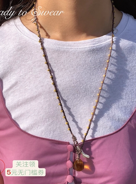 琉璃水滴串珠琉璃项链