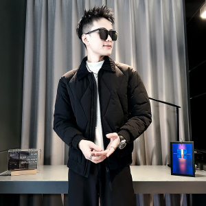 小伙 2026冬装加厚设计男士皮棉衣外套  F132-P138 控178 咖色图片