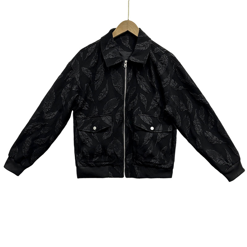 2025秋冬新款男士枫叶夹克男设计外套J90-P98控138白色,男装夹克,电商D313