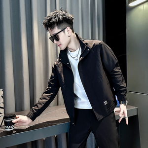 社会小伙 春装新款男时尚夹克男外套 J276-P98 控145 黑色，男装夹克，电商D313