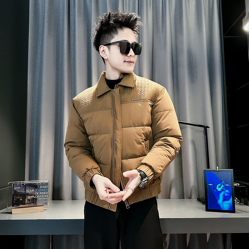 小伙2026冬装加厚设计男士皮棉衣外套F128-P138控178紫咖色,男装棉衣,电商D313