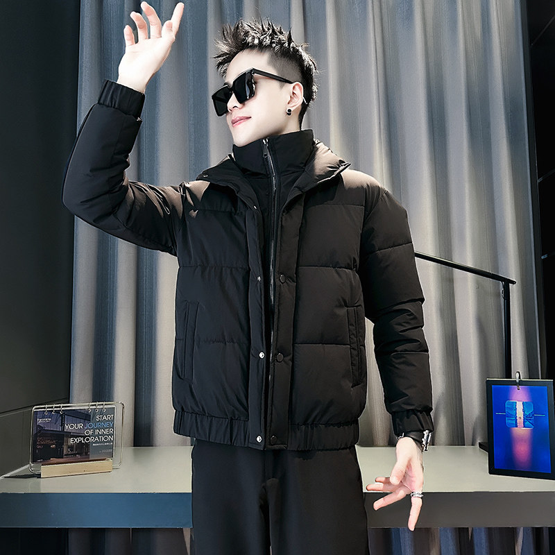 小伙2025冬装加厚设计男士皮棉衣外套F126-P138控178黑色,男装棉衣,电商D313