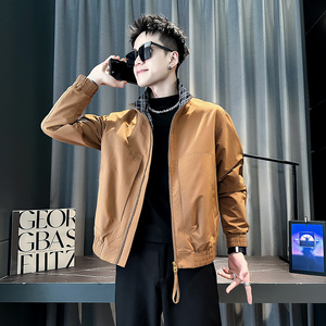 社会小伙 春装新款男时尚夹克男外套  J283-P98 控145 黑色图片