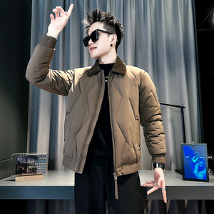 小伙 2026冬装加厚设计男士皮棉衣外套 F132-P138 控178 咖色，男装棉衣，电商D313