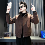 小伙2025冬装加厚设计男士皮棉衣外套F124-P138控178军绿色，男装棉衣，电商D313