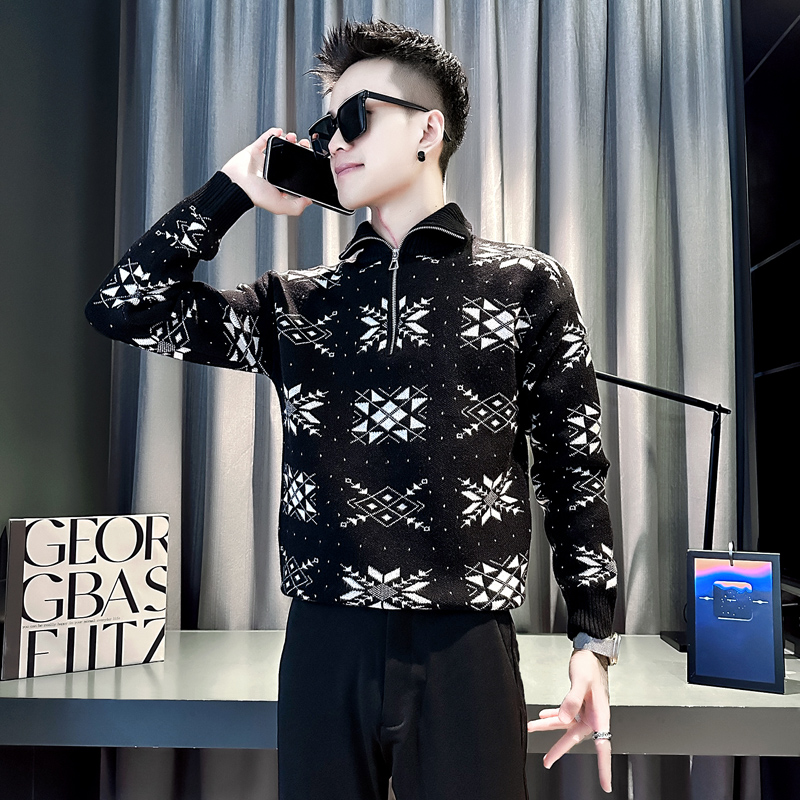 小伙秋冬新款男士毛衣打底针织衫M181-P88控118黑色，男装T恤，电商D313