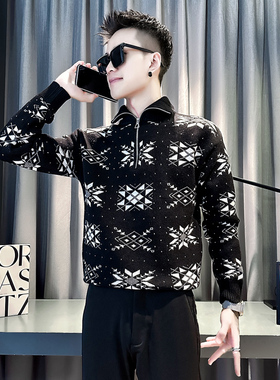 小伙 秋冬新款男士毛衣打底针织衫  M181-P88 控118 黑色