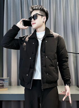 小伙 2025冬装加厚设计男士棉衣外套  F109-P138 控178 黑色