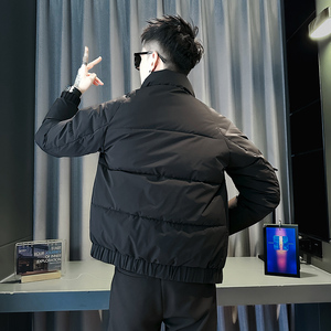 小伙 2025冬装加厚设计男士皮棉衣外套  F122-P138 控178 黑色图片