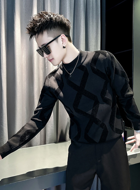 小伙 秋冬新款男士毛衣打底针织衫  M178-P78 控108 黑色