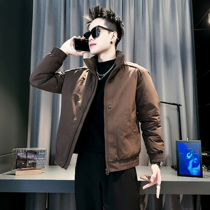 小伙 2025冬装加厚设计男士皮棉衣外套  F123-P138 控178 黑色图片