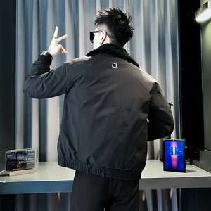 小伙 2025冬装加厚设计男士棉衣外套  F117-P138 控178 黑色图片