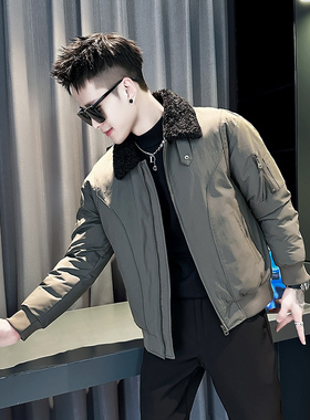 小伙 2025冬装加厚设计男士棉衣外套  F113-P138 控178 军绿色