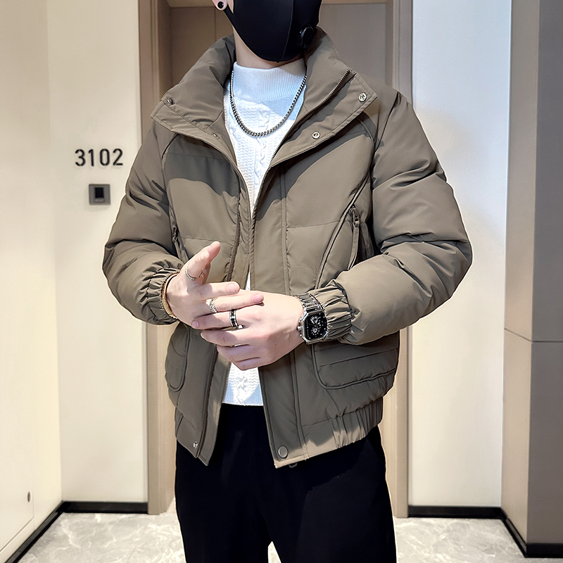 2025冬装男士修身加厚男棉衣外套F26-P138控178卡其色，男装棉衣，电商D313