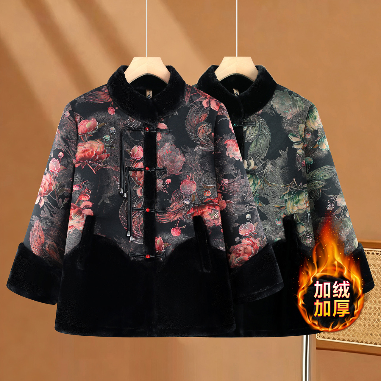 新中式毛领加厚棉服女中老年妈妈装中长款保暖外套高档奶奶装冬装,女装/女士精品,中老年女装,淘宝优惠券,粉丝福利购,淘宝优惠卷