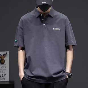 新款 标准POLO衫 潮流简约字母数字五分短袖 男青春流行文艺2023夏季