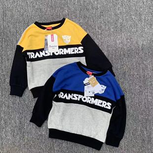 男童春秋季毛圈卫衣纯棉儿童变形金刚正品2-7岁男童新款长袖上衣