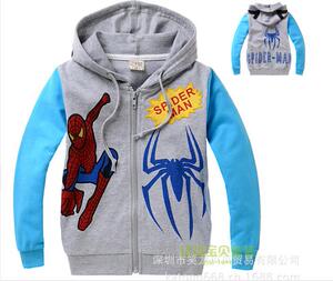 男孩春春秋季纯棉毛圈衣服外套 连帽拉链衫长袖衣服外穿幼儿园