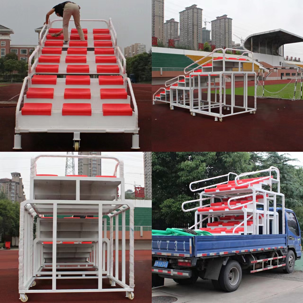 27座伸缩式裁判台场地移动式终点裁判看台田径计时台比赛看台促销