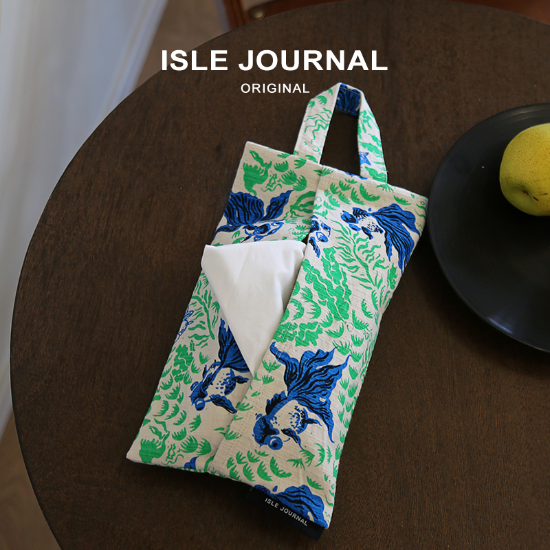 日式绿色小众套挂纸巾包高级感