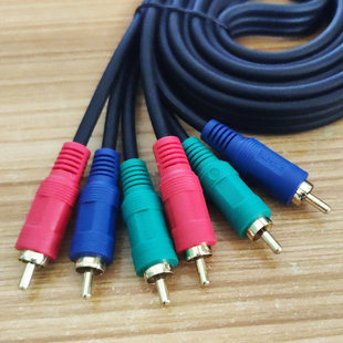 秋叶原 Q-762色差分量线机顶盒接DVD电视高清视频YcbCr线清仓处理