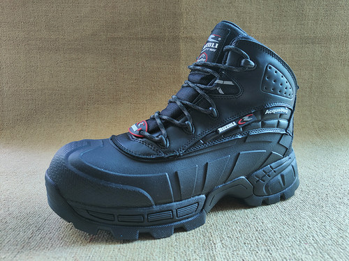 捡漏头层皮防护鞋 安全鞋中帮防水钢头鞋 真皮户外徒步防护工作鞋