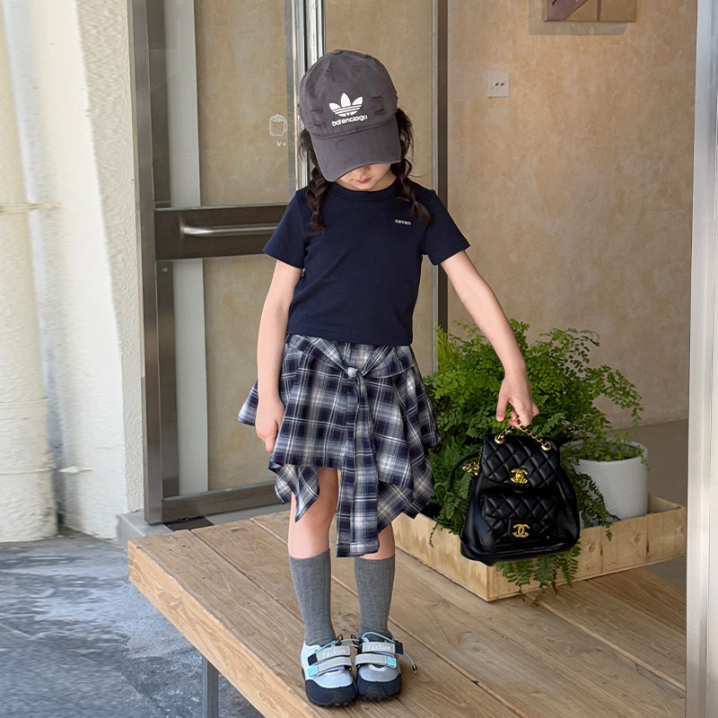 柒号童仓女童韩版字母简约圆领T恤春夏新款儿童休闲短袖上衣潮,童装/婴儿装/亲子装,T恤,淘宝优惠券,粉丝福利购,淘宝优惠卷