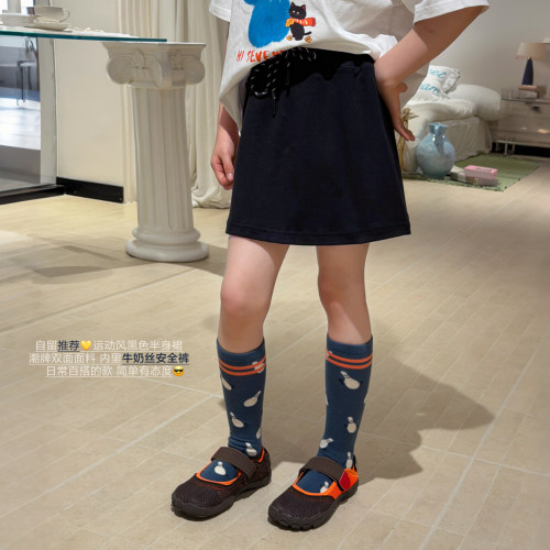 柒号童仓女大童美式系带工装短裙夏装新款儿童百搭A字防走光裙子