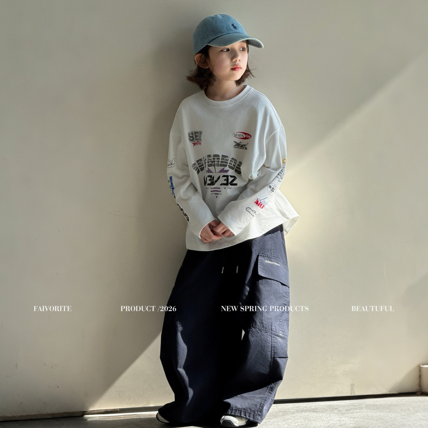 【亲子】柒号童仓女大童赛车风长袖T恤春装新款美式宽松运动上衣,童装/婴儿装/亲子装,T恤,淘宝优惠券,粉丝福利购,淘宝优惠卷