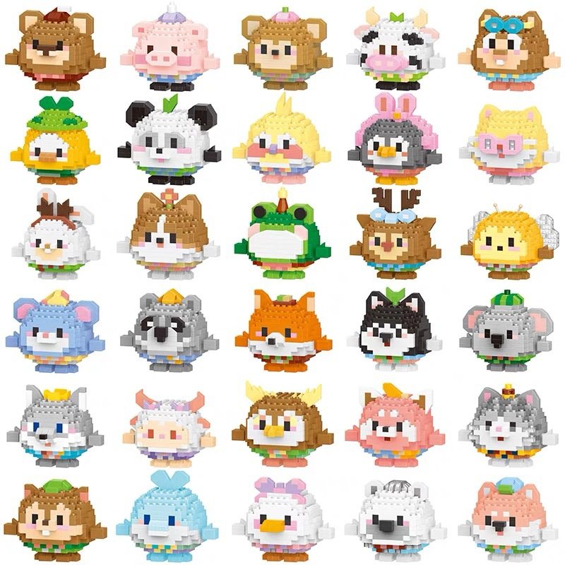 微粒积木蛋仔玩具卡通公仔熊猫草莓熊动漫益智女孩拼装玩具礼物