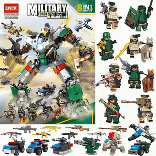 乐玩90222武装守卫者火域驰卫消防车机甲机器人男孩拼装积木玩具