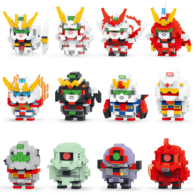 街头霸王者积木拳皇人仔Q版机甲金刚模型拼装益智儿童玩具礼物