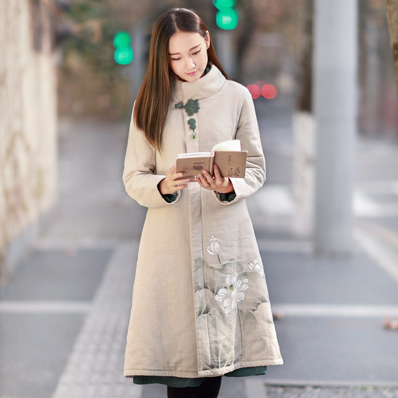 Gentle and clear South 90388 Chinese style Original Women's wear Hand drawn Ethnic style Mid length version cotton-padded clothes literature new patternin the Women's clothing/Boutique , Cotton/Padded  category - from Buy2taobao.com to provide professional Taobao agent buy service