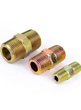 外丝接头双头对丝熟铁锻件金属软管外螺纹连接直通液压管件包邮