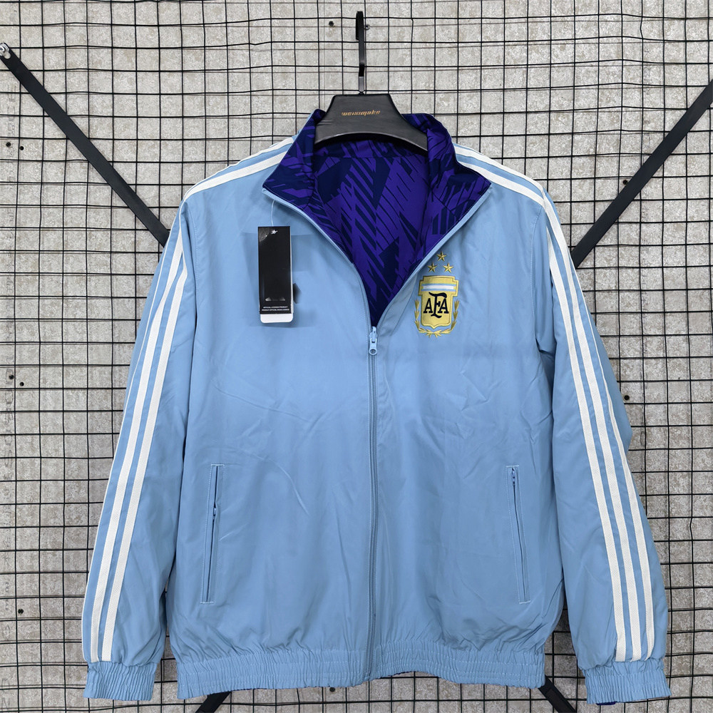 阿根廷足球服外套防水复古球衫刺绣男女风衣秋冬爆款 windbreaker