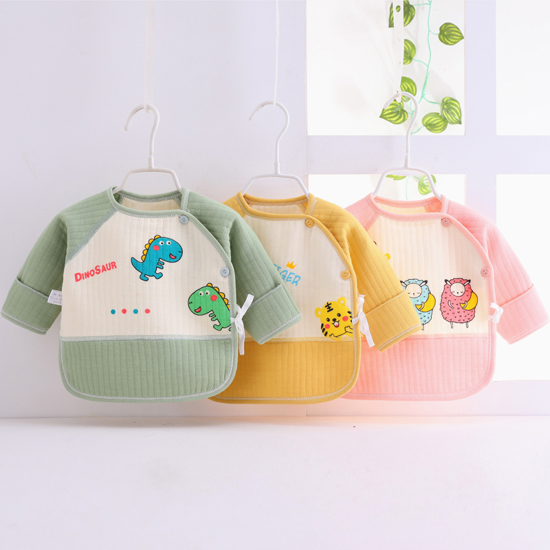 宝宝新生儿和尚服半背上衣0-3月初生婴儿衣服纯棉秋冬季保暖秋衣