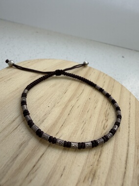 纯手工编织925纯银泰银珠手绳手链